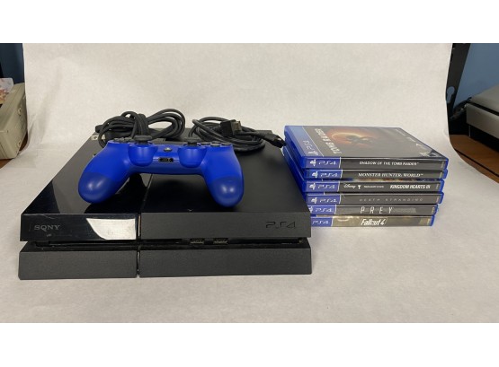Playstation 4 With Games And Controller - Working