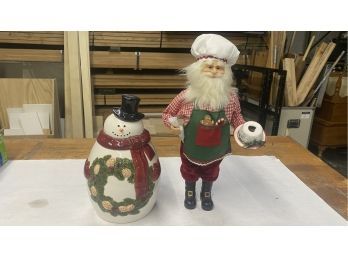 Cookie Jar And Baking Santa Decoration