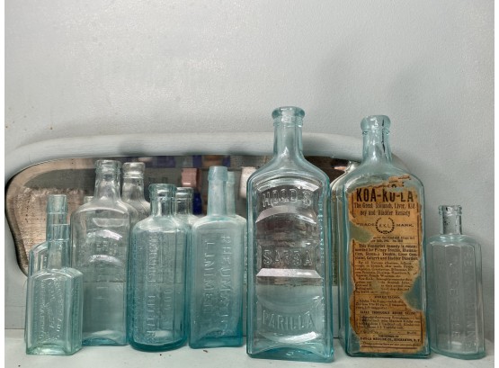 Vintage Medicine Bottles -blue