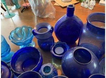 Very Large Collection Of Blue/green Glass