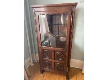 Carved Wood Curio Cabinet, France