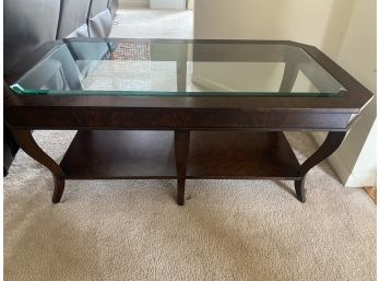 Ethan Allen Wood & Glass Coffee Table