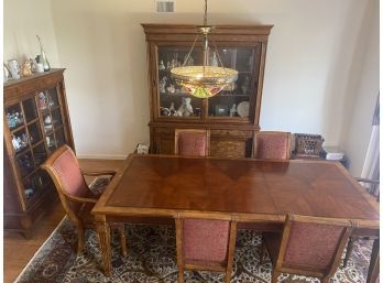 Ethan Allen Townhouse Dining Table, 6 Chairs, China Cabinet