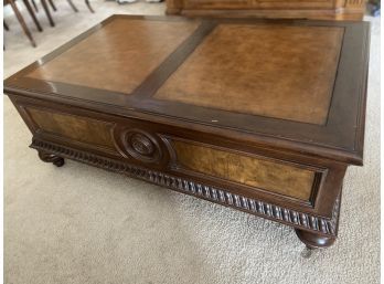 Beautiful Ethan Allen Townhouse Morley Leather Top Coffee Table