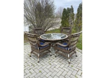 Frontgate Resin Wicker Outdoor Dining Set