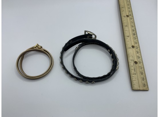 Two Leather Wrap Bracelets