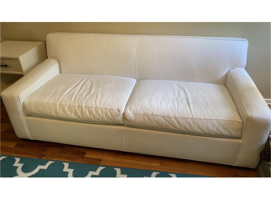 White Leather Mitchell Gold  Bob Williams Queen Sleeper Sofa