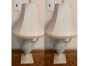 Two Cream Colored Lamps