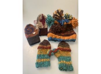 Hand Knitted Hat & Gloves