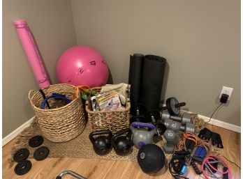 Large Lot Of Workout Accessories