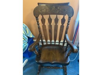 Vintage Liz Kamman Pine Rocking Chair