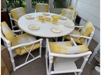 Patio Set With 6 Chairs.  Includes All Pictured On Table.  Cushions