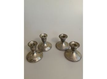 2 Sets Of Sterling Weighted Candlestick Holders