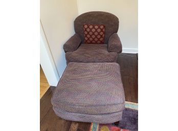 Purple Upholstered Chair & Ottoman