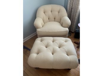 Yellow Upholstered Chair And Ottoman