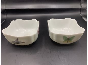 Two Limoges Butterfly Trinket Dishes