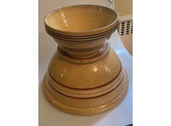 Vintage  Yellow Ware Bowls