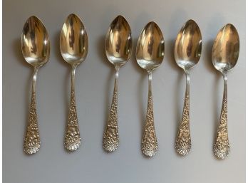 Set Of 6 Sterling Silver Spoons