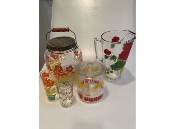 Colorful Vintage Kitchen Glass Items