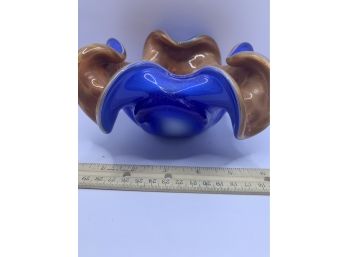 Vibrant Vintage Blue Glass Bowl