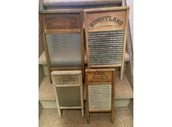4 Antique Washboards