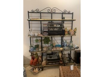 Bakers Rack With Glass Shelves