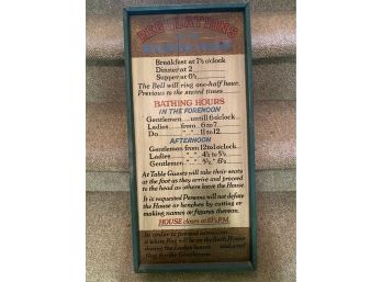 Regulations Of The Mansion House Sign