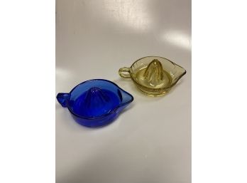 Vintage Colored Glass Juicers