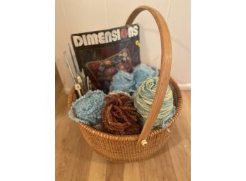Basket Of Knitting Supplies