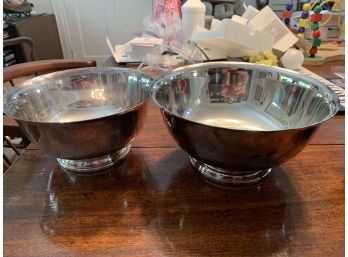 Two Silver Plate Bowl