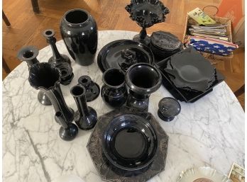 Lot Of Black Glass