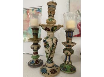Hand Painted Candlesticks