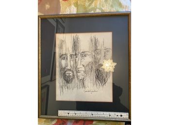 Pen & Ink. Framed And Signed By Charles Guarino