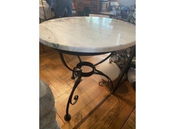 Round Marble Top End Table