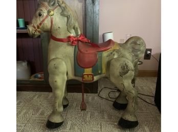 Antique Mobo Ride On Bronco Horse. Made In England.  Metal
