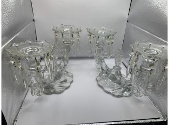 Vintage Cut Glass Candelabras (2)