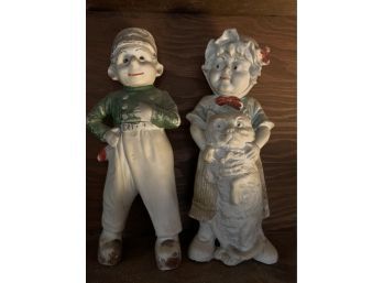Vintage Ceramic Boy And Girl Figurines