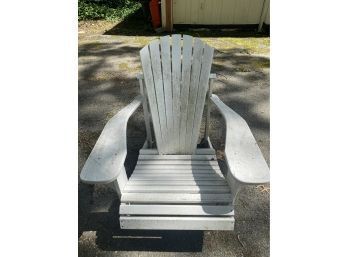Pair Of White Wooden Adirondack Chairs