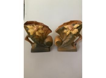 Pair Of Roseville Fan Vases