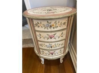 Handpainted Round Table With Drawers
