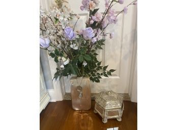 Vase With Flowers & Trinket Box