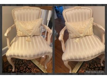 Pair Of Ivory Accent Chairs