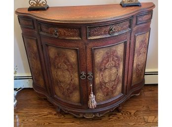 Hand Painted Locking Cabinet Console