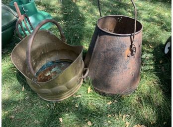 Two Vintage Metal Buckets