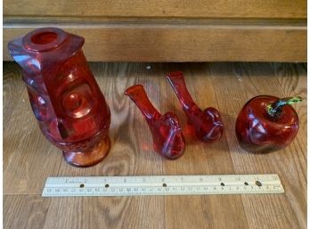 Lot Of Red Glass