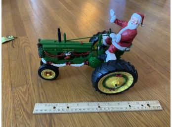 Metal Tractor Riding Santa