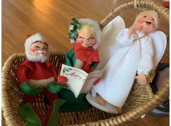 3 Piece AnnaLee Christmas Lot.   Santa And Mrs Claus, Angel