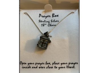 Sterling Silver Prayer Necklace.    Vintage.
