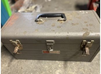 Metal Toolbox With Assorted Tools