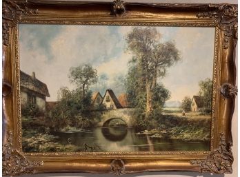 Oil Painting.   Charming Village By Kurt Wiener